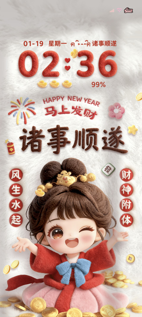 毛绒 发财好运女孩 screenshot