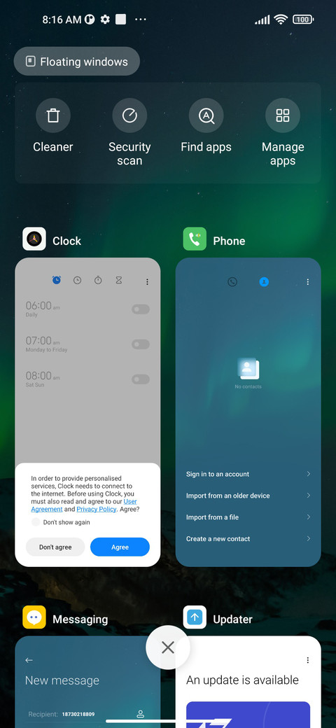 Green aurora screenshot
