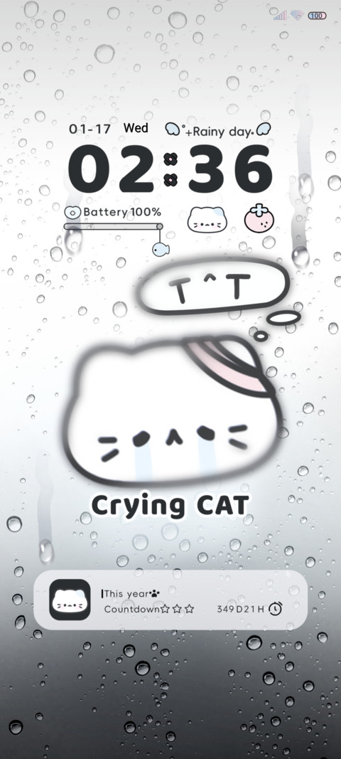 Rain sad cat screenshot
