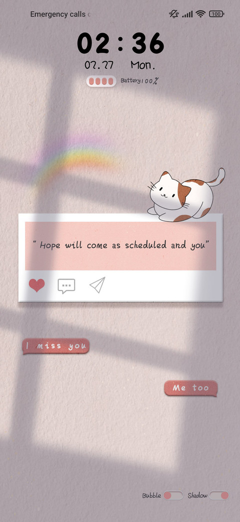 Warm message screenshot