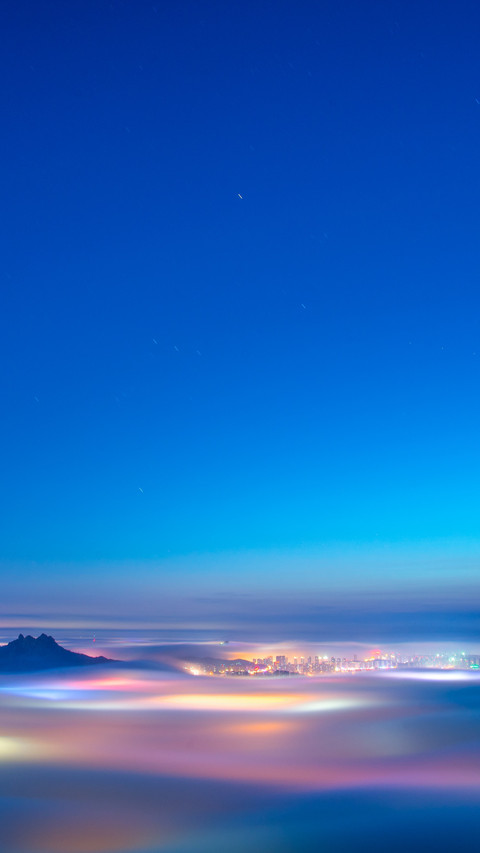 Qingdao advection fog night view screenshot
