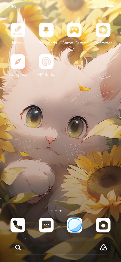 Sunflower and cat screenshot