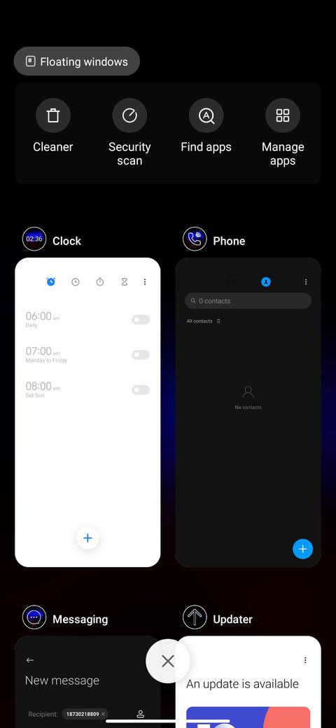 Black blue screenshot