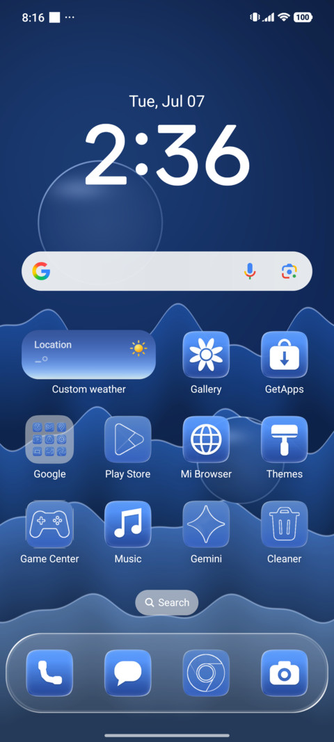 Blue Real Glass screenshot