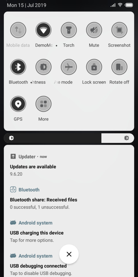 Dark White v10 pie screenshot