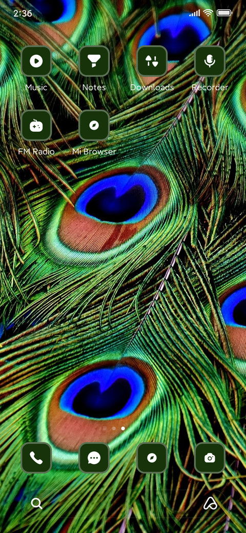 Peacock feathers screenshot