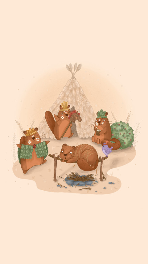 A beaver playing Native American Indian screenshot