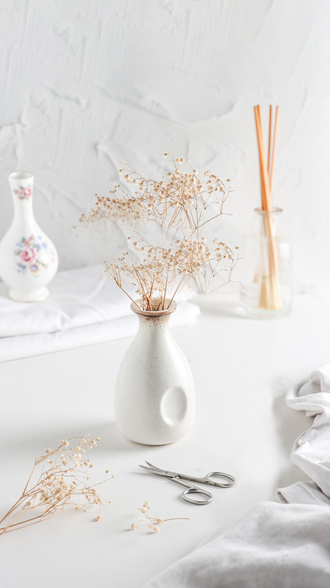 Flower in a white vase. Bright mood screenshot