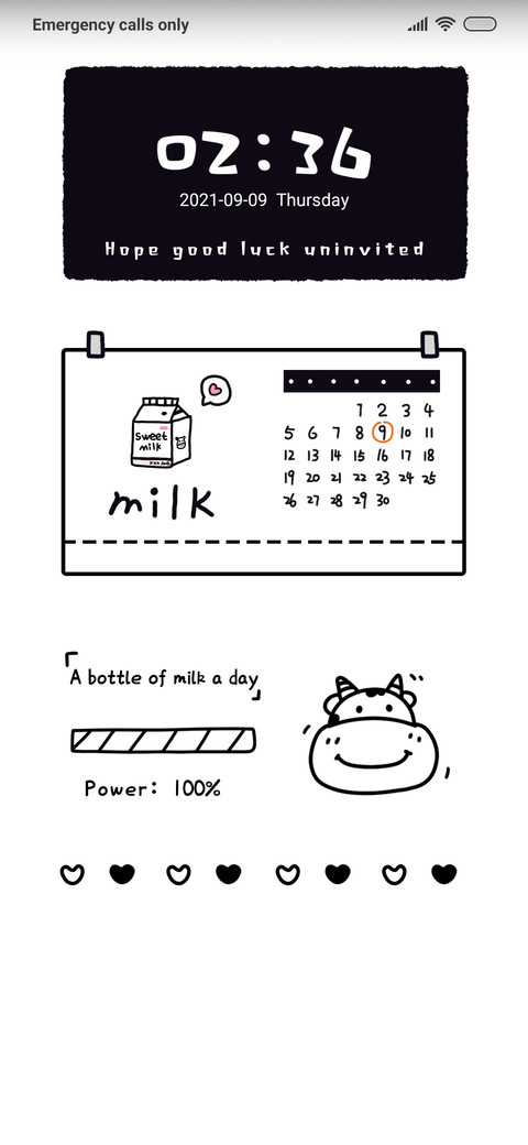Milk calendar screenshot