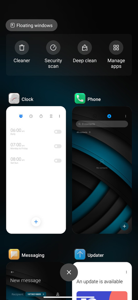 Simple blue black screenshot
