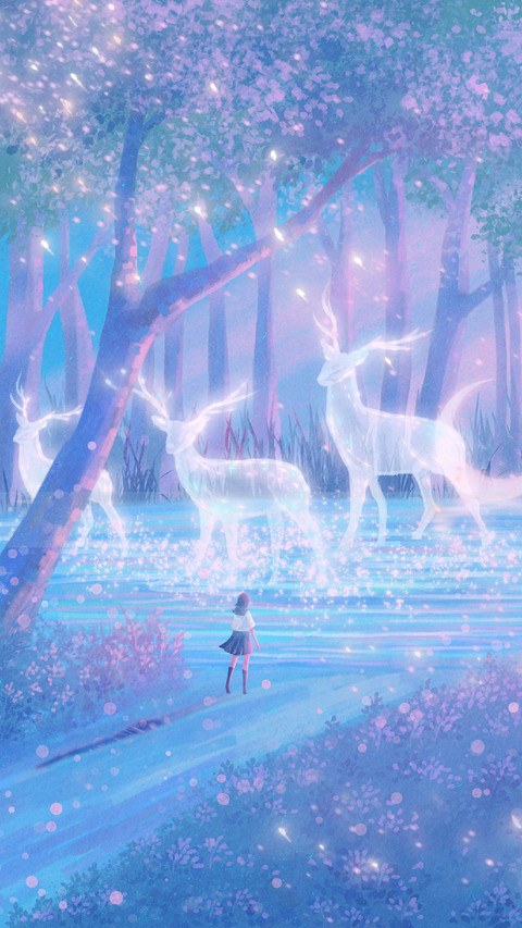 Beautiful Girl And Deer screenshot