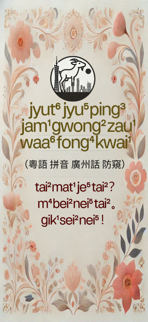 粤语拼音广州话防窥 screenshot