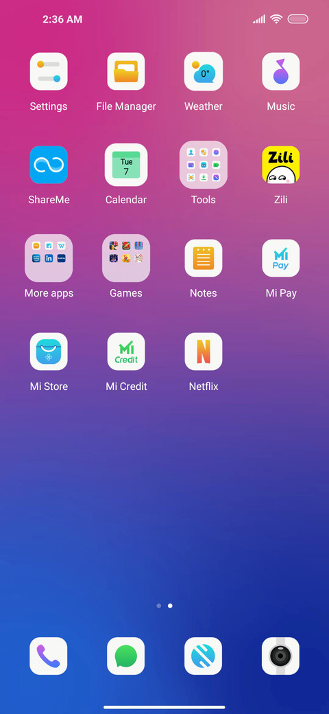 Gradient color screenshot
