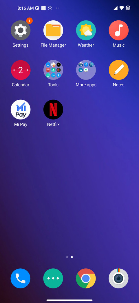 One X screenshot