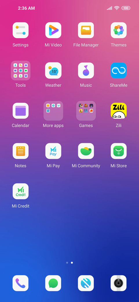 Gradient color screenshot