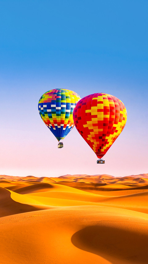 Amazing View of Sand Dunes with Hot Air Balloons screenshot