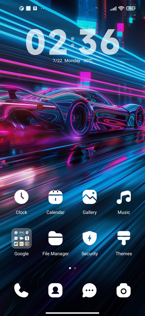 Neon sports car screenshot