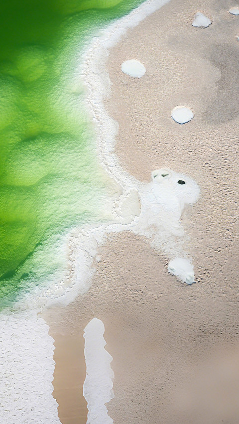White rabbits growing in salt lakes screenshot