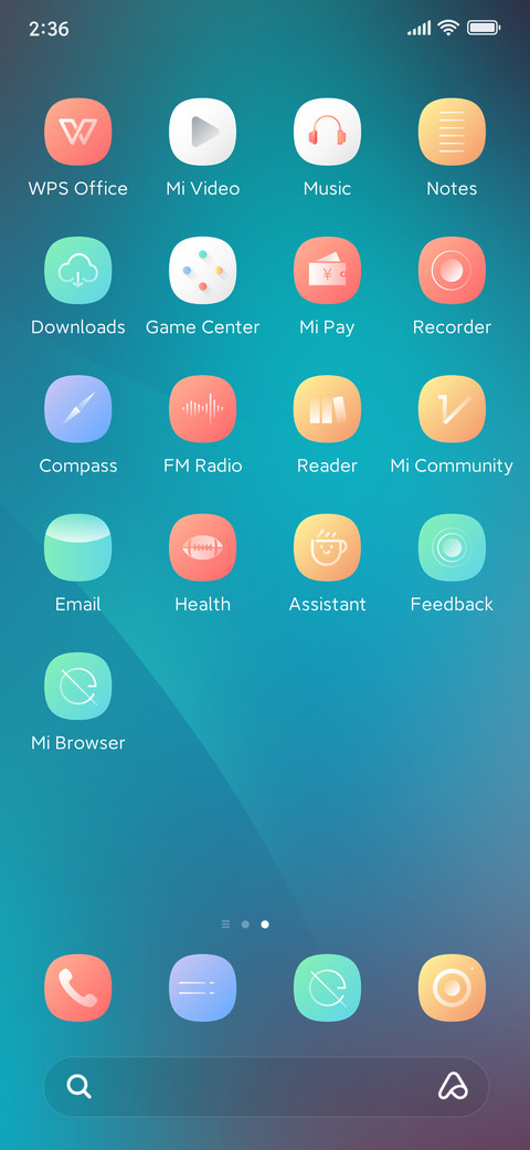 Simple cyan screenshot