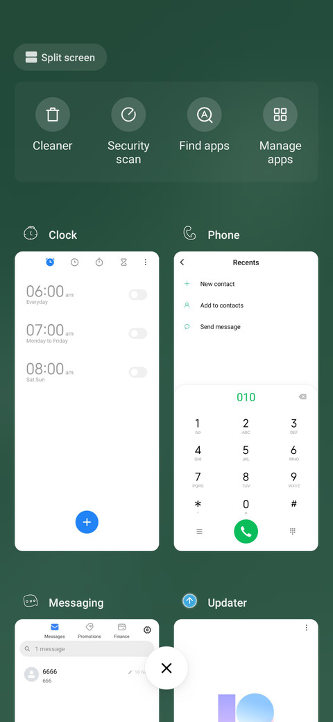 Starry sky green screenshot