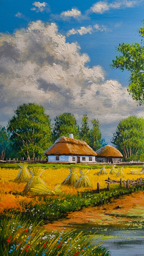 Countryside oil painting screenshot