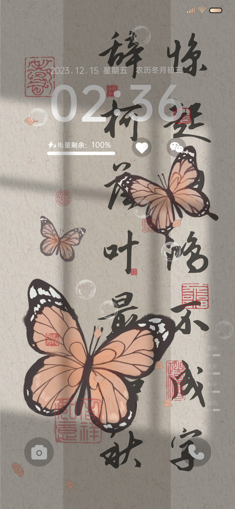 落叶与蝶 国风文字 screenshot