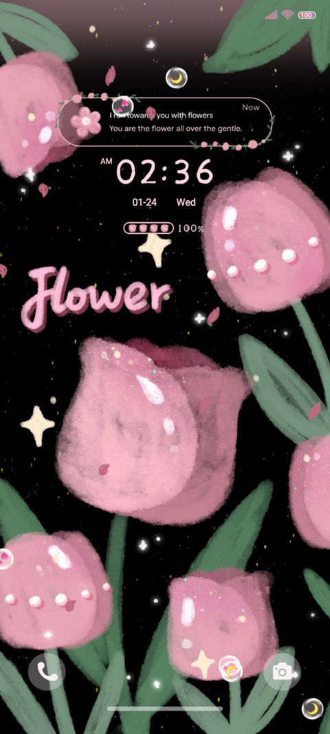 Pink Black Flower screenshot