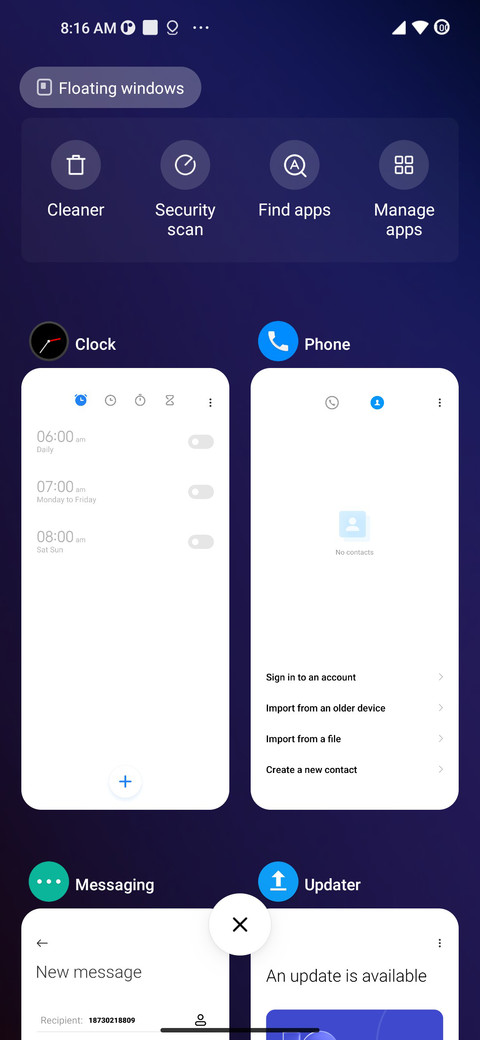 One X screenshot