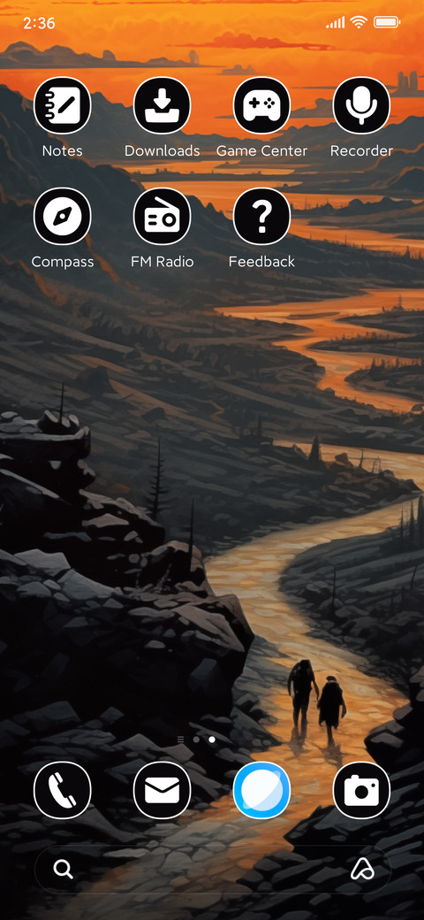 The setting sun screenshot