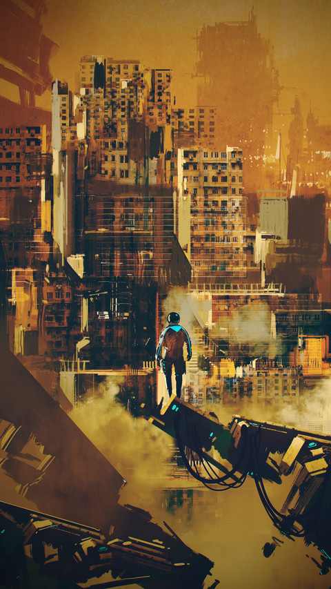 Man standing on futuristic architectur screenshot