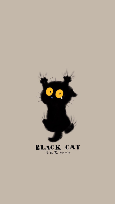 可爱手绘小黑猫 screenshot