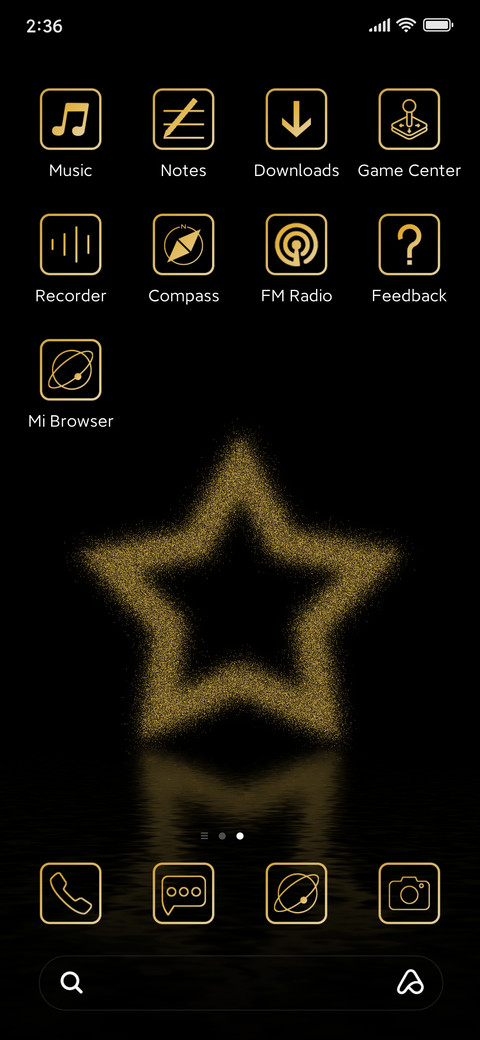 Simple black gold screenshot