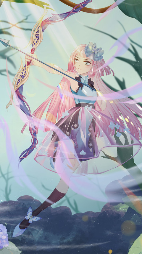 Girl Holding A Bow And Arrow Ready to Shoot screenshot