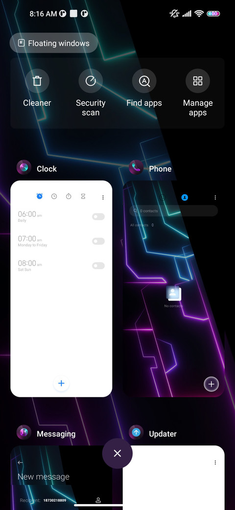 Aurora neon mirror screenshot