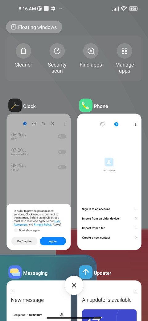 Clear screenshot