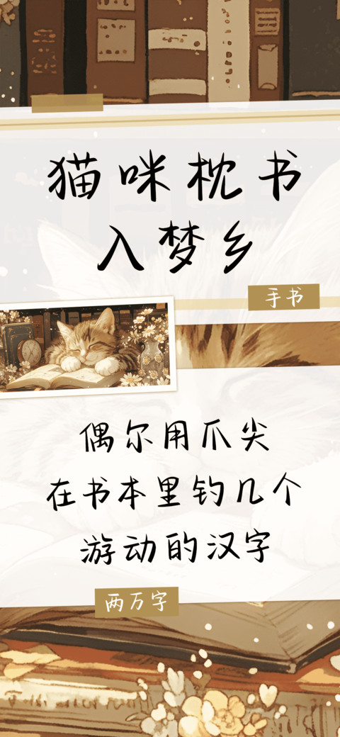 猫咪枕书入梦乡 screenshot