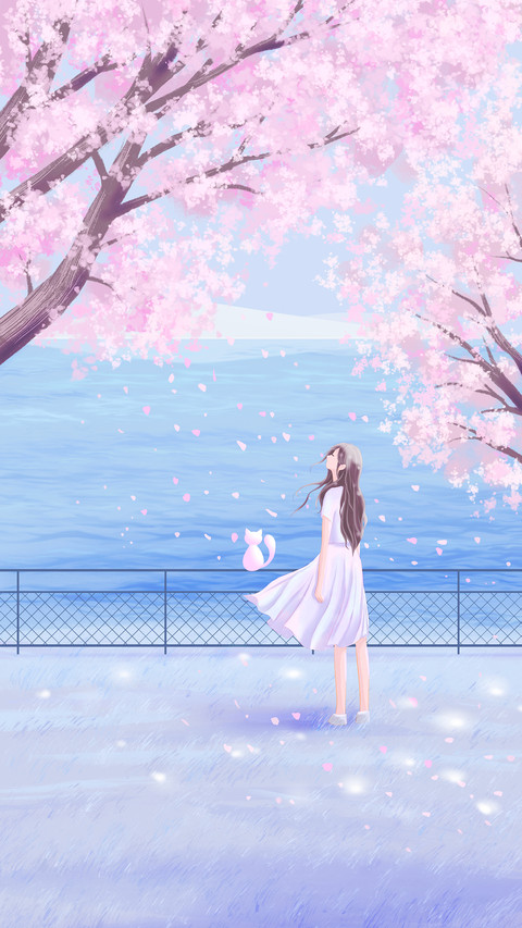 The Girl and the Cat under the Peach Tree screenshot