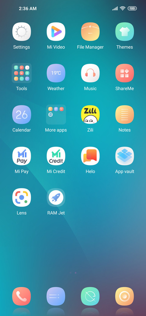 Simple cyan screenshot
