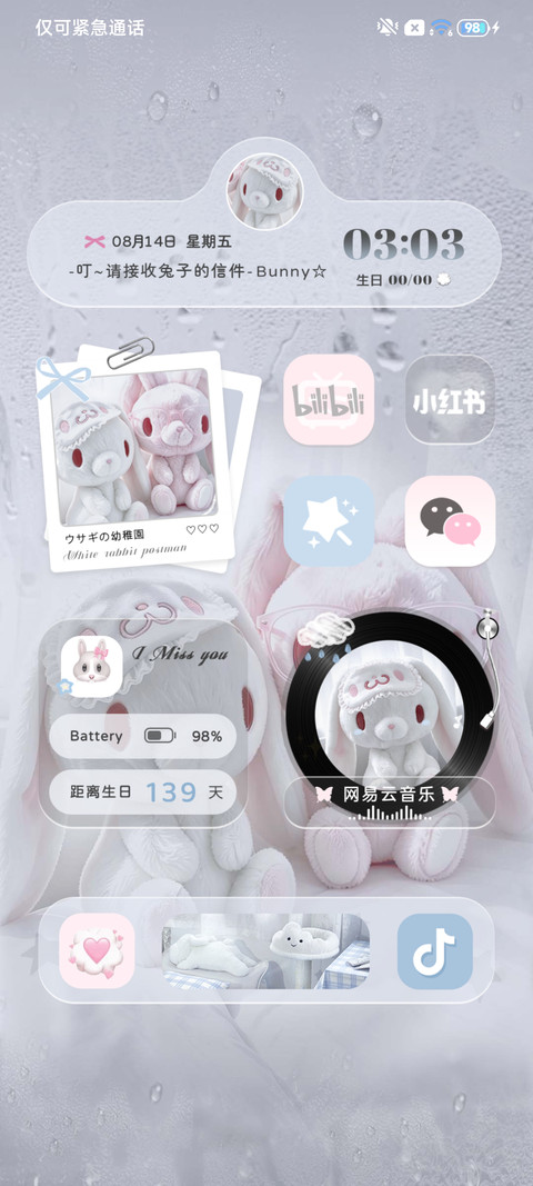 ins雨雾贴贴小兔 screenshot