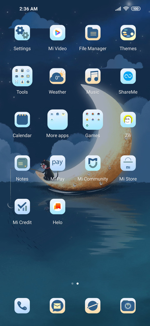 Starry sky kitty screenshot