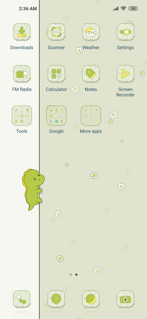 Green dinosaur screenshot