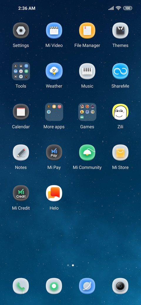 Blue starry sky screenshot