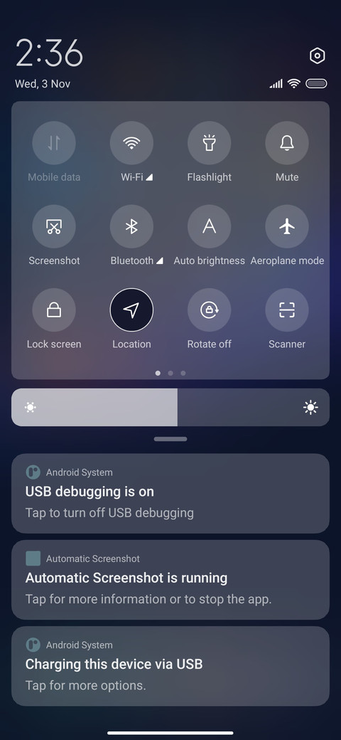 Dark through screenshot