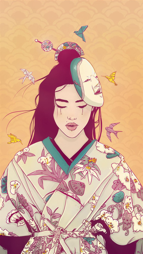 个性女生插画 screenshot