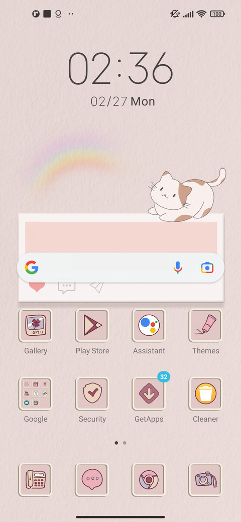 Warm message screenshot