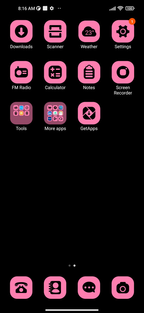 Black Pink Clock screenshot