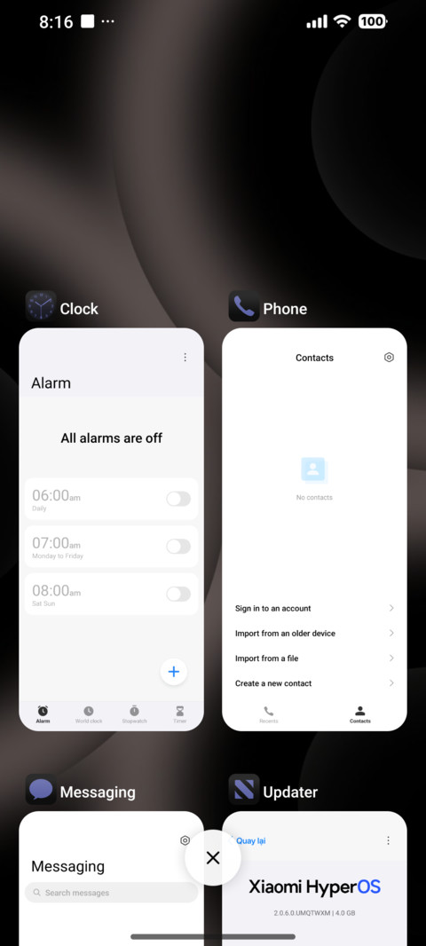 Blue color screenshot