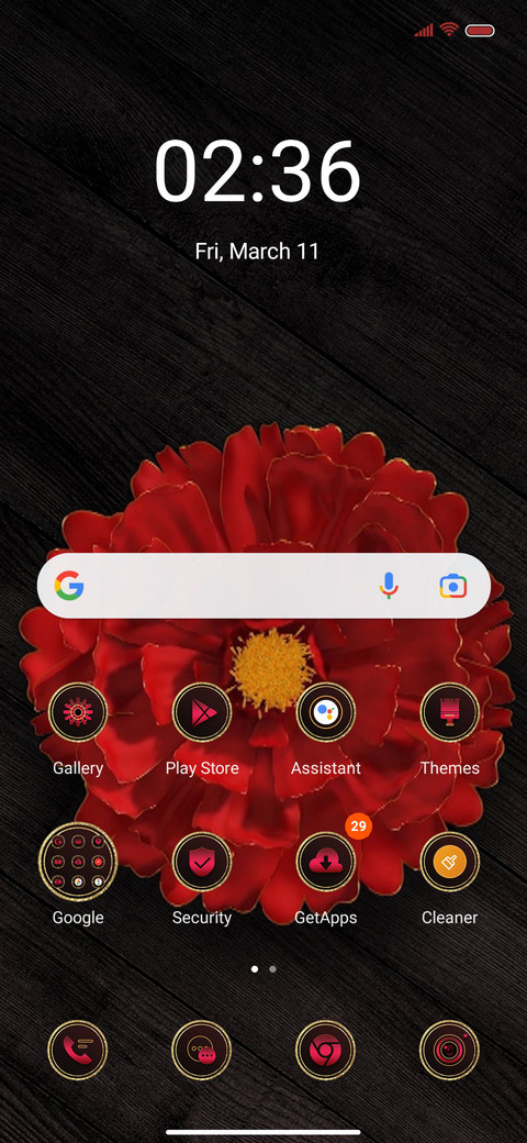 Wood grain flower screenshot