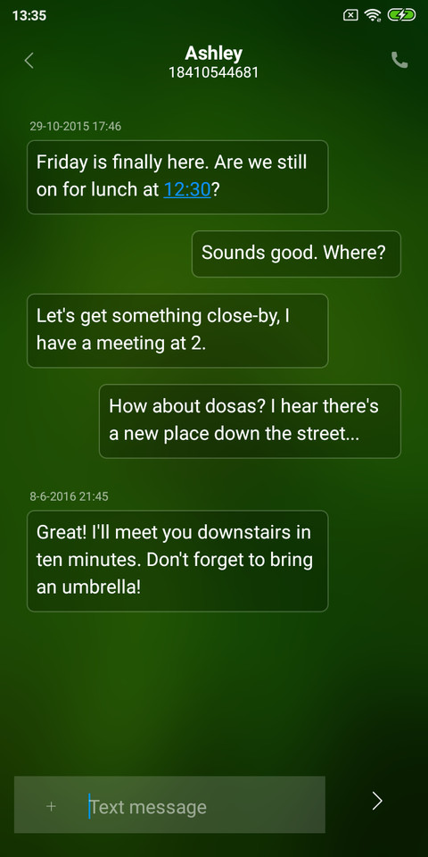 Simple green screenshot