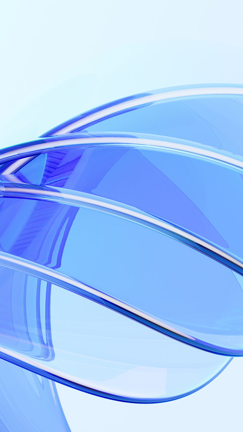 Curved blue glass background screenshot